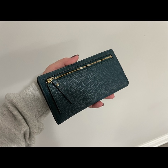 Kate Spade deep turquoise bifold wallet - Picture 2 of 4